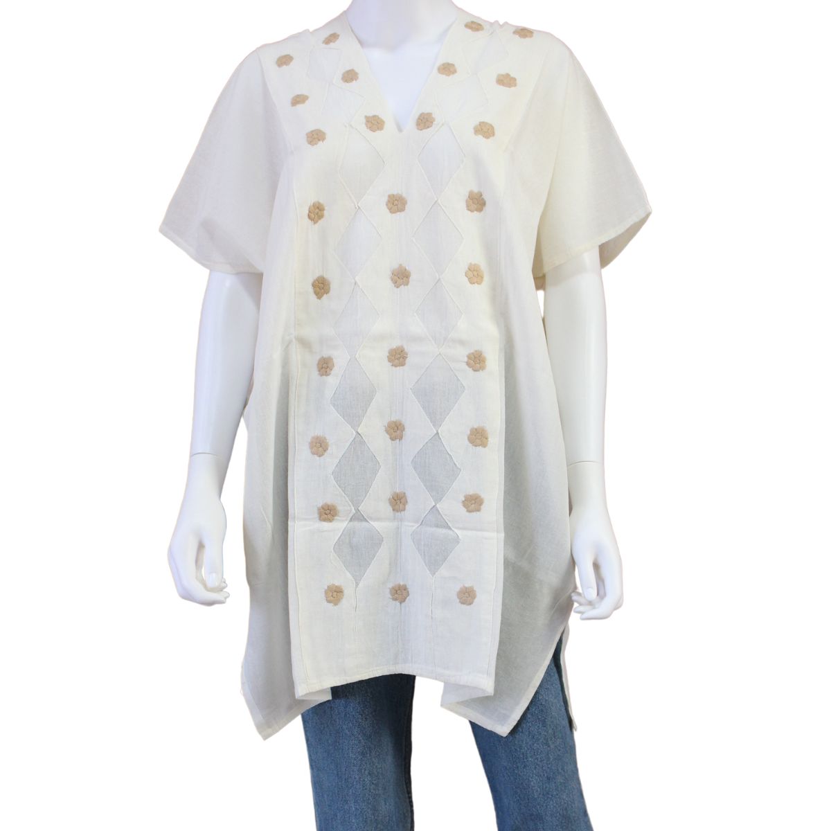 Blusa/Blusón Flores Bordado a Mano Unitalla