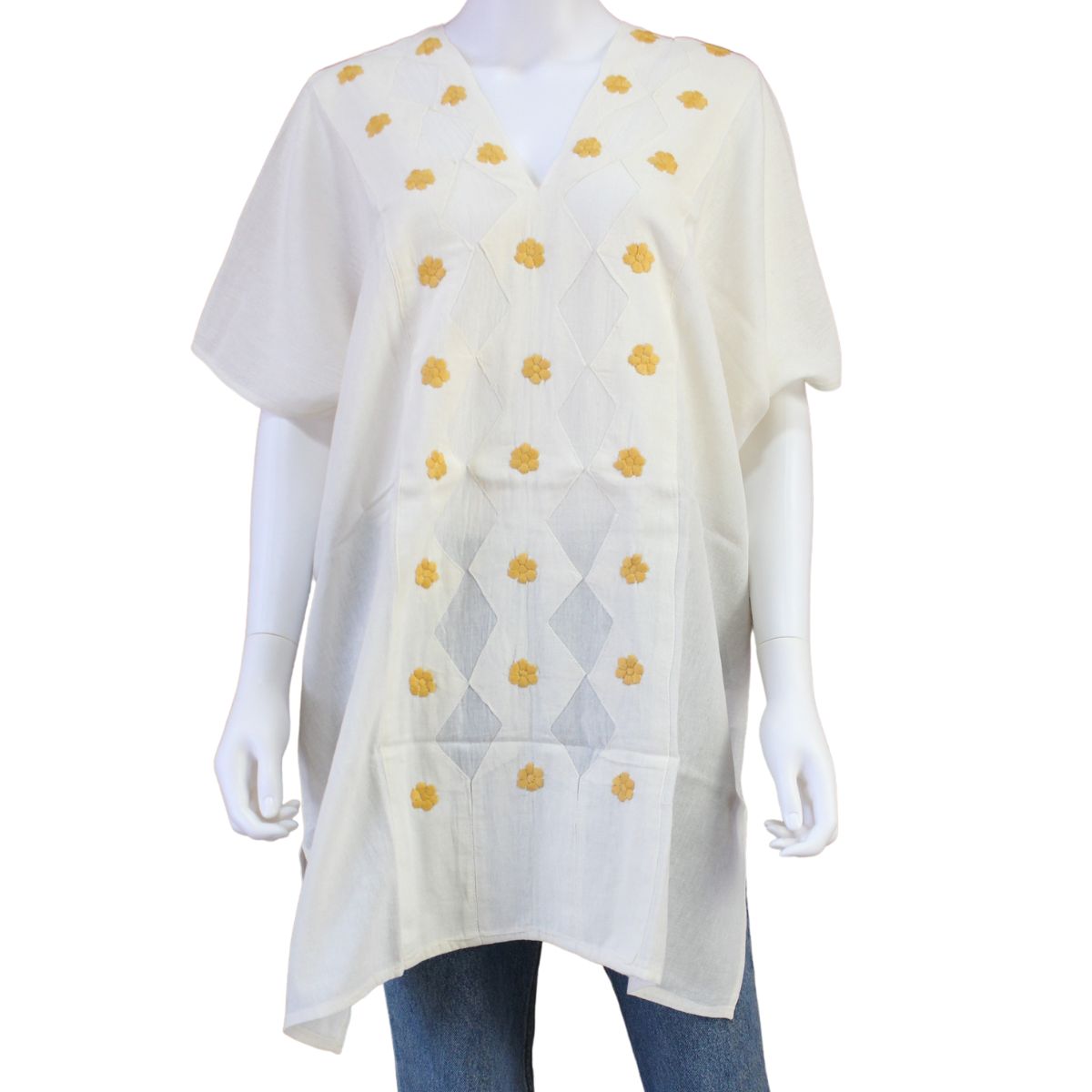 Blusa/Blusón Flores Bordado a Mano Unitalla