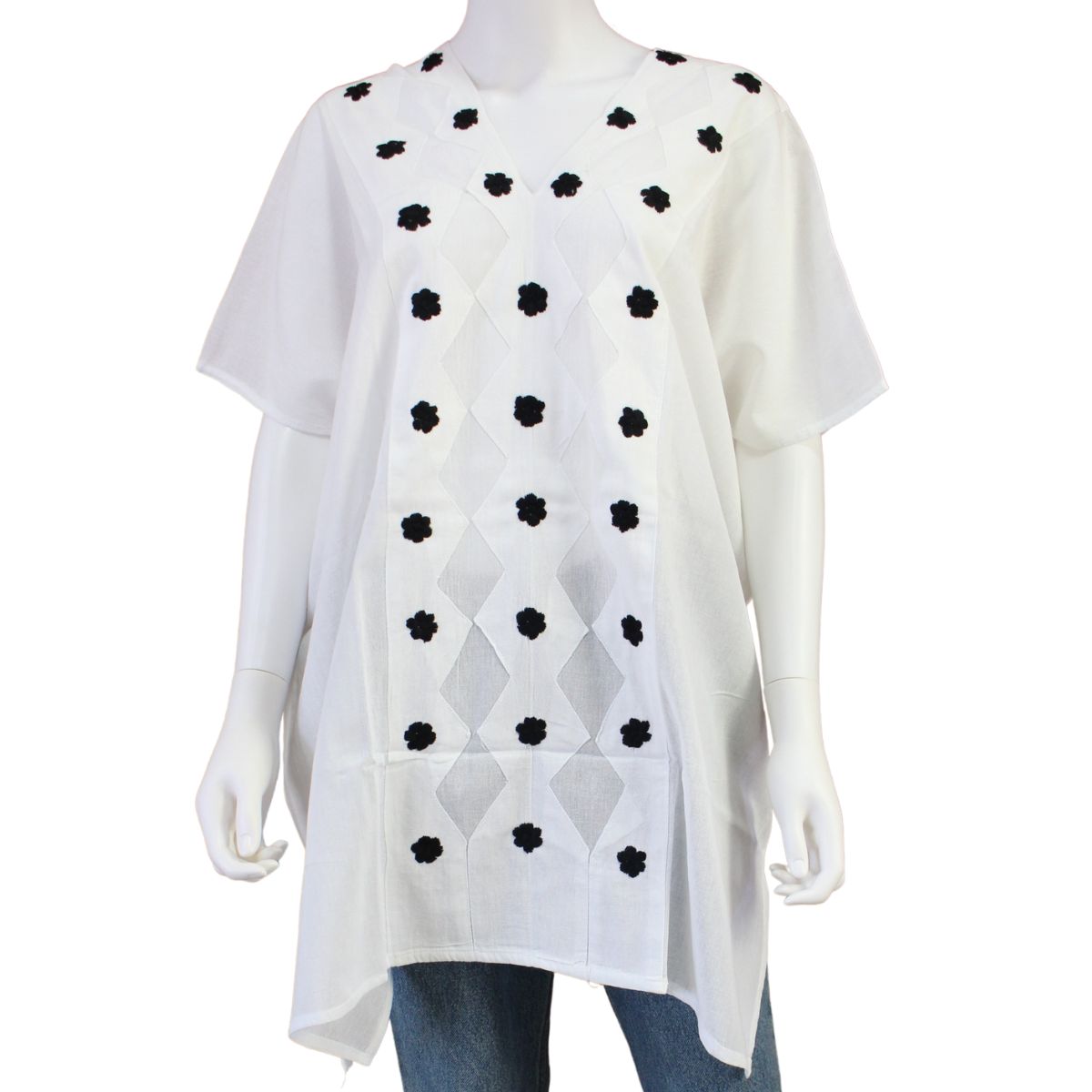 Blusa/Blusón Flores Bordado a Mano Unitalla