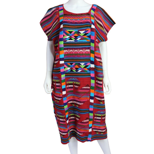 Vestido/Huipil Hecho a Mano Mod. Ojitlán Multicolor Unitalla