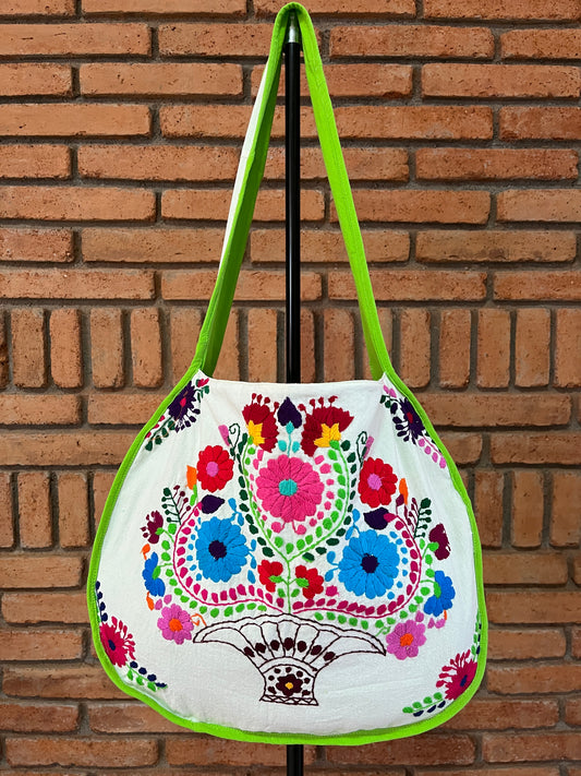 Bolsa Bordada a Mano, Renacer Mexicano Mod. Ale Manta & Popelina.
