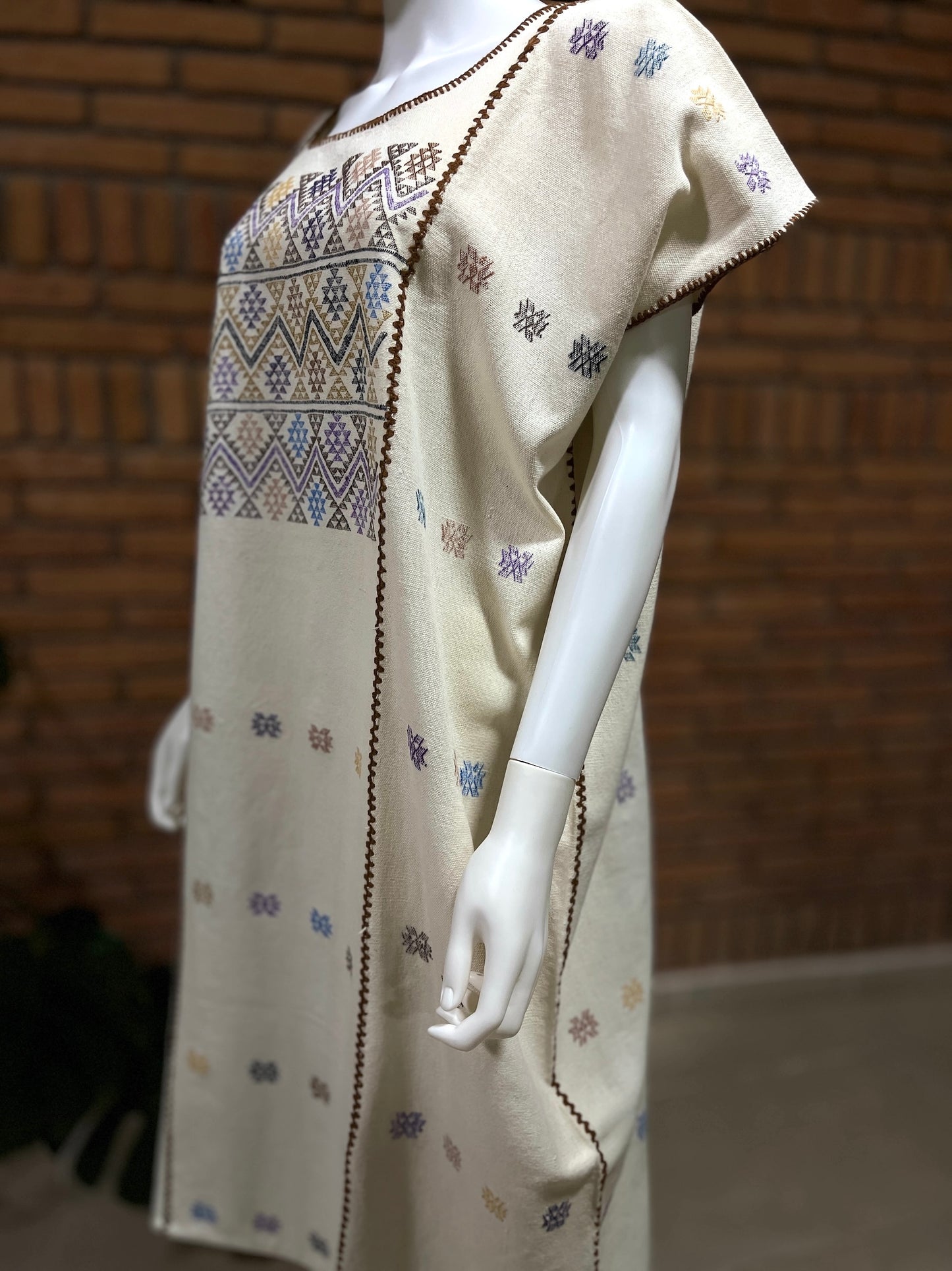 Vestido/Huipil Hecho a Mano Mod. Amuzgos Tradicional Multicolor Unitalla.