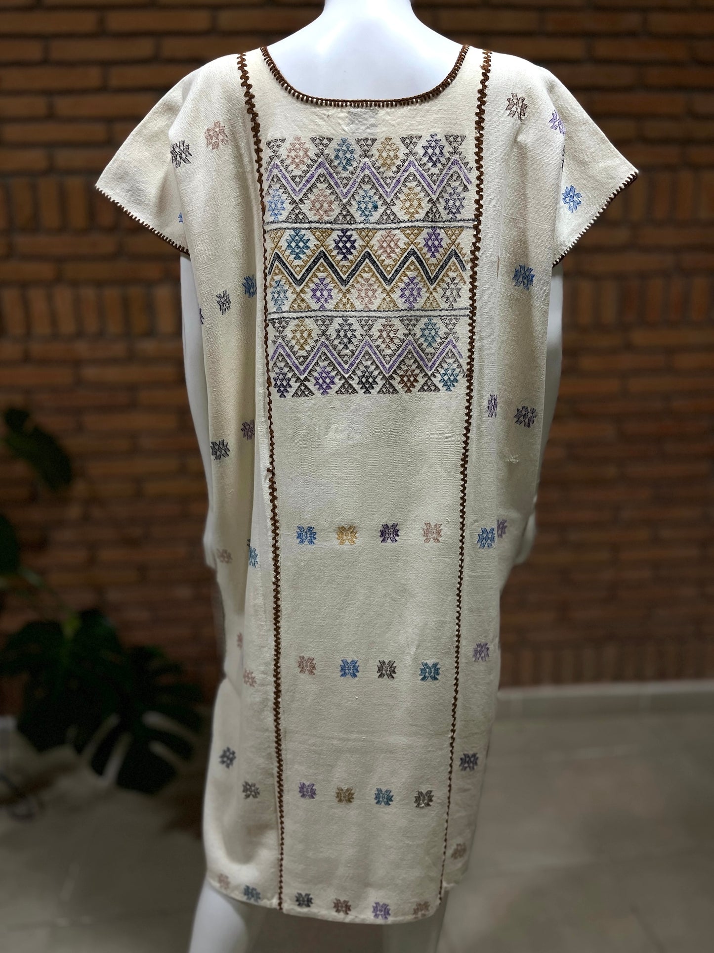 Vestido/Huipil Hecho a Mano Mod. Amuzgos Tradicional Multicolor Unitalla.