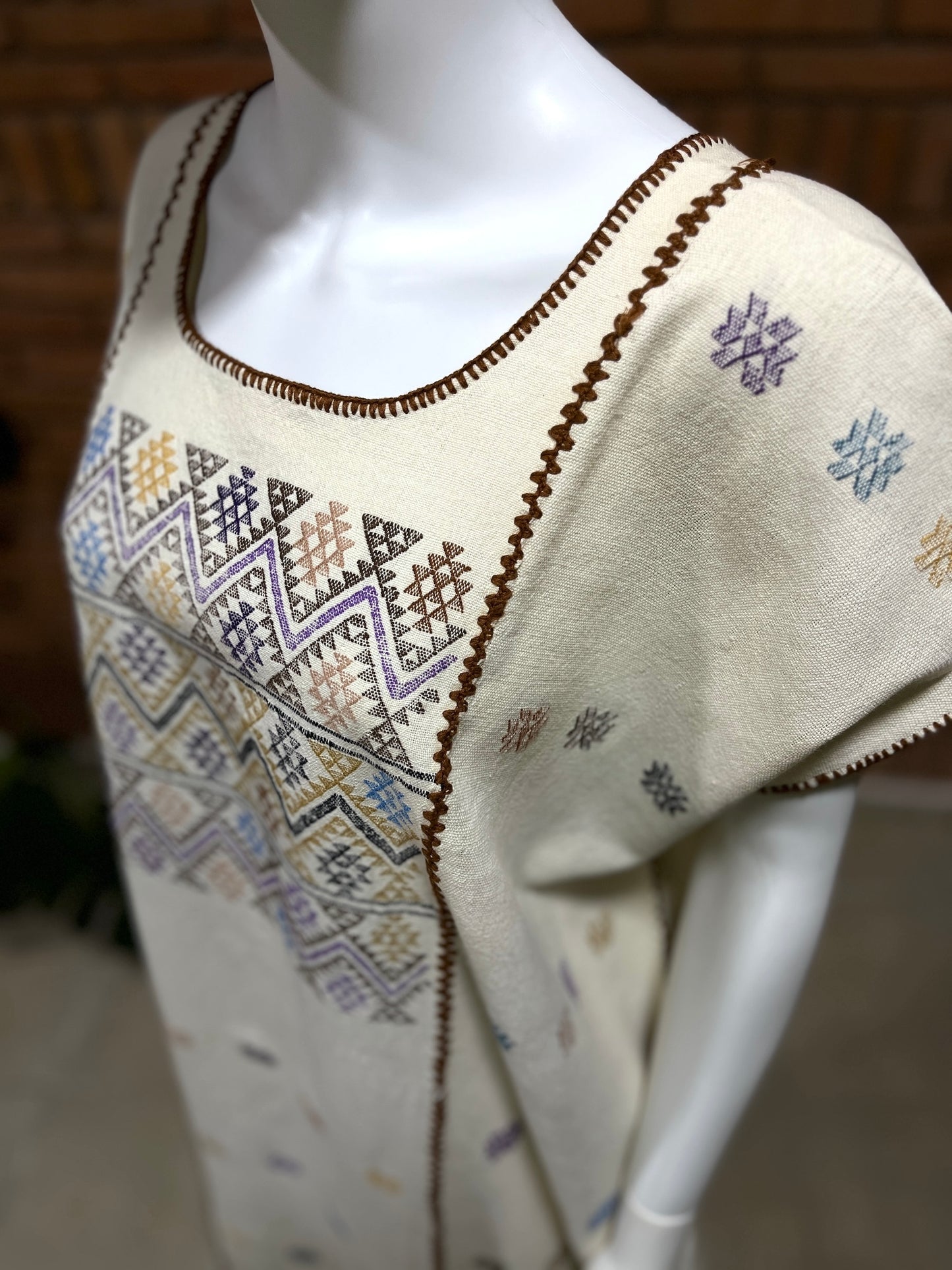 Vestido/Huipil Hecho a Mano Mod. Amuzgos Tradicional Multicolor Unitalla.