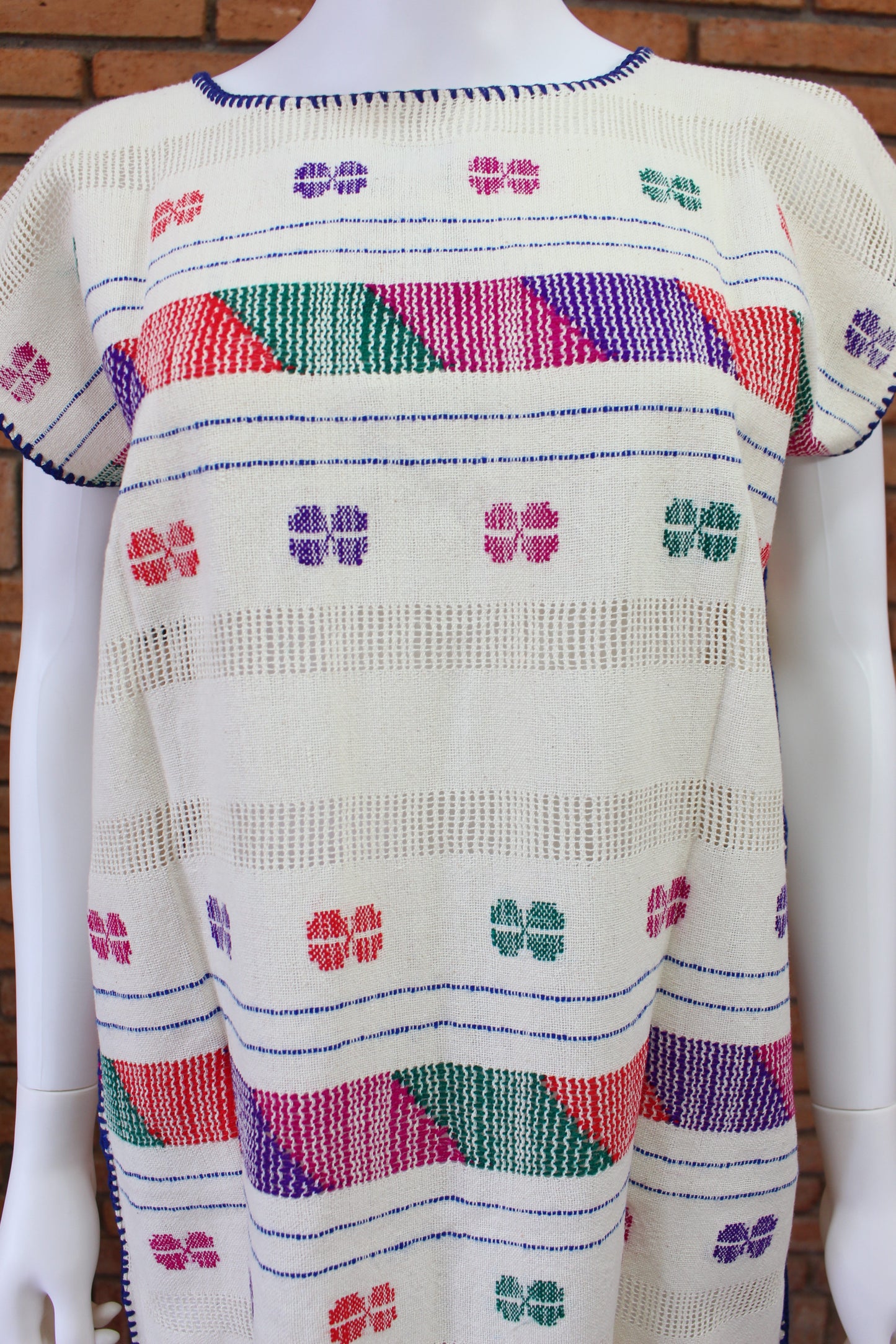 Vestido Hecho a Mano Mod. Amuzgo Brocado Multicolor Unitalla