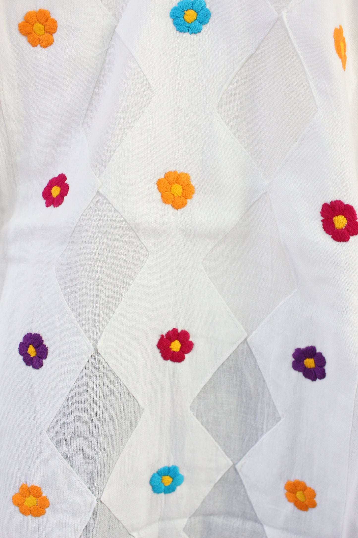 Blusa/Blusón Flores Bordado a Mano Unitalla