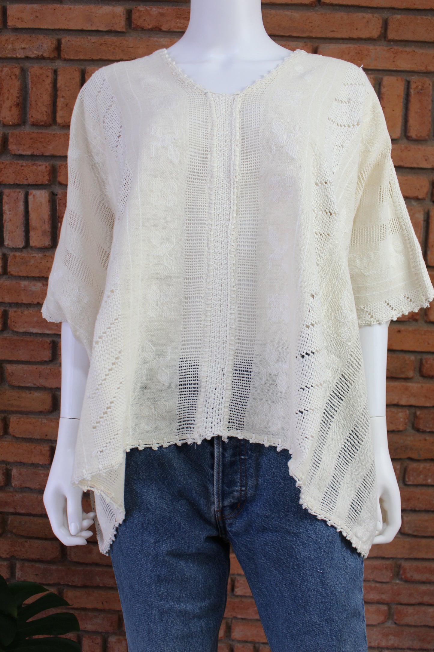 Blusa/Blusón Hecha en Telar Mod. Paloma Unitalla