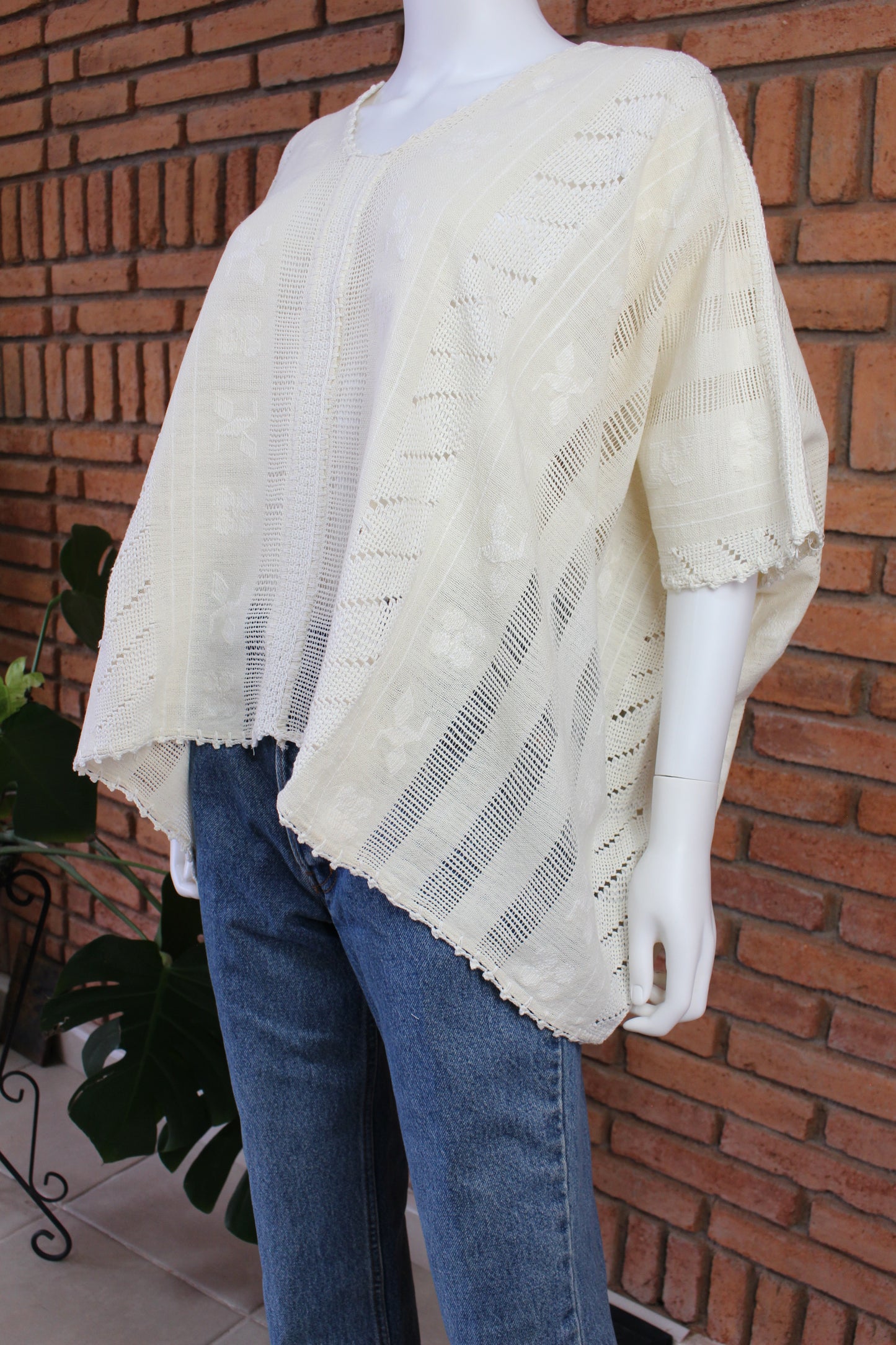 Blusa/Blusón Hecha en Telar Mod. Paloma Unitalla