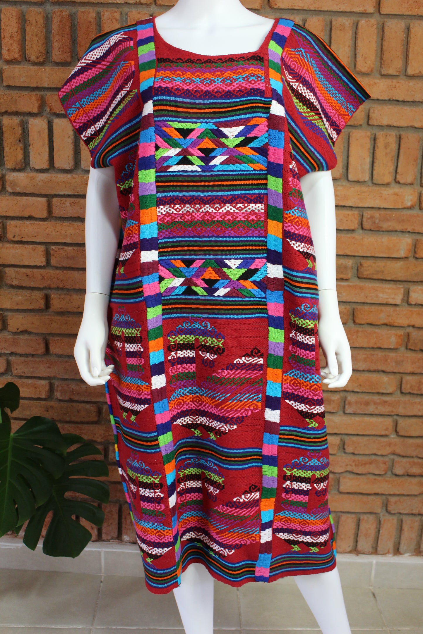 Vestido/Huipil Hecho a Mano Mod. Ojitlán Multicolor Unitalla