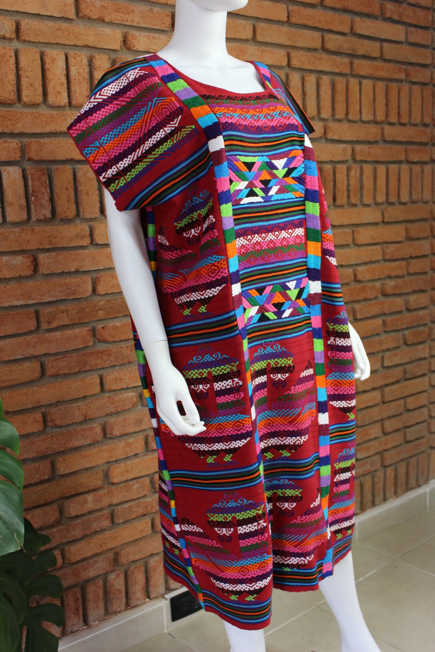 Vestido/Huipil Hecho a Mano Mod. Ojitlán Multicolor Unitalla