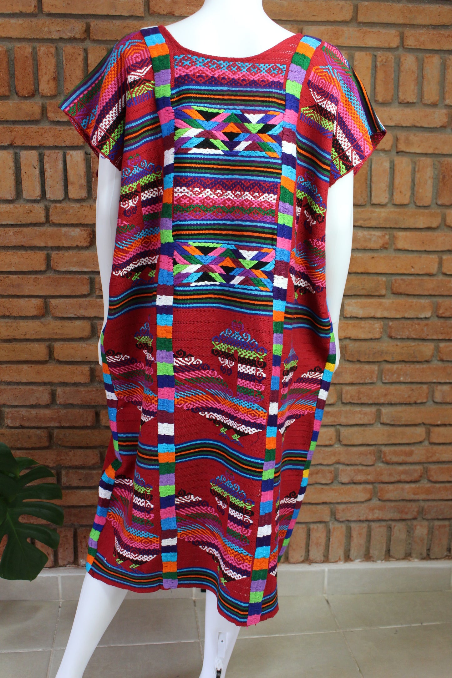 Vestido/Huipil Hecho a Mano Mod. Ojitlán Multicolor Unitalla