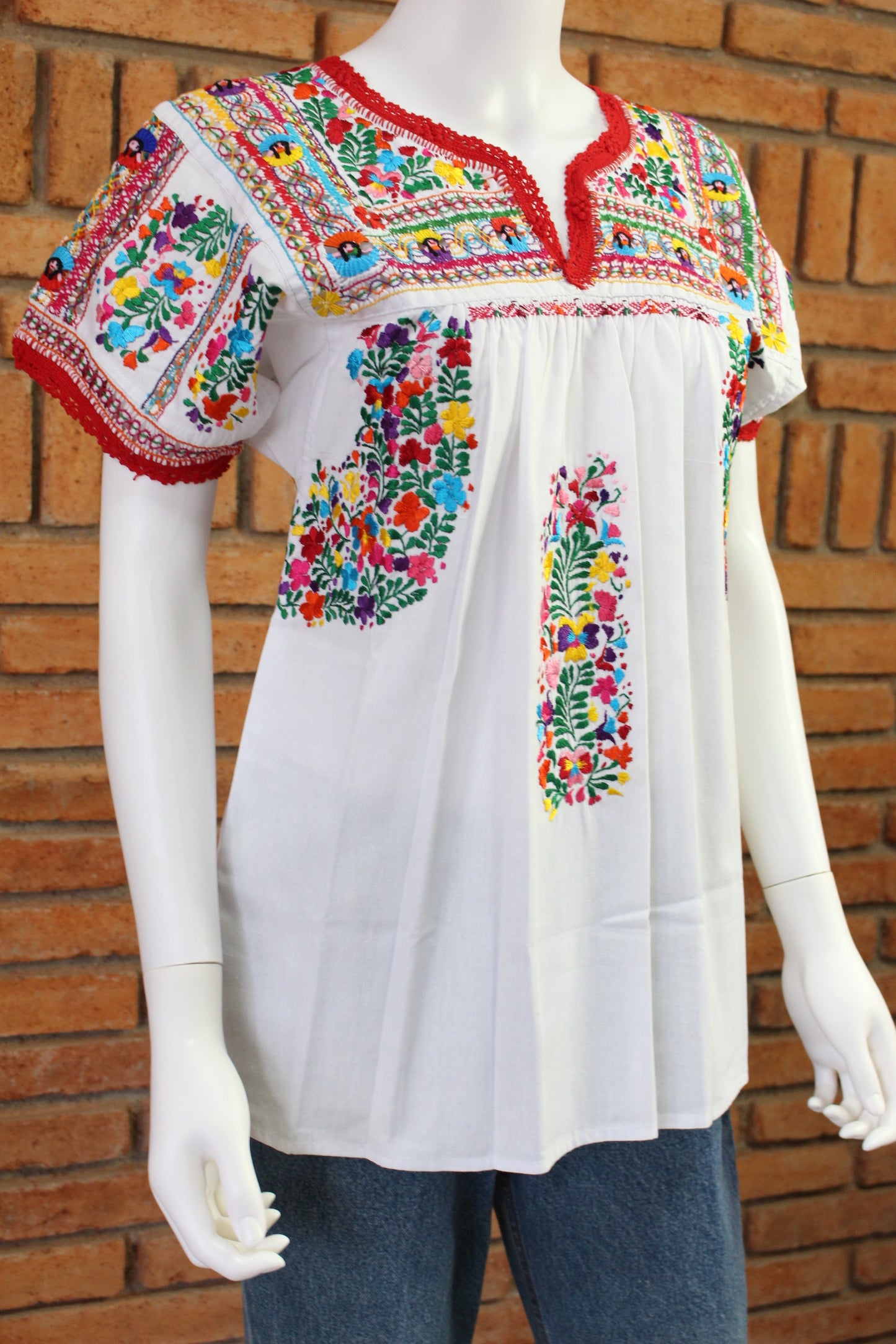 Blusa Bordada a Mano Mod. San Antonino Deshilada T-S