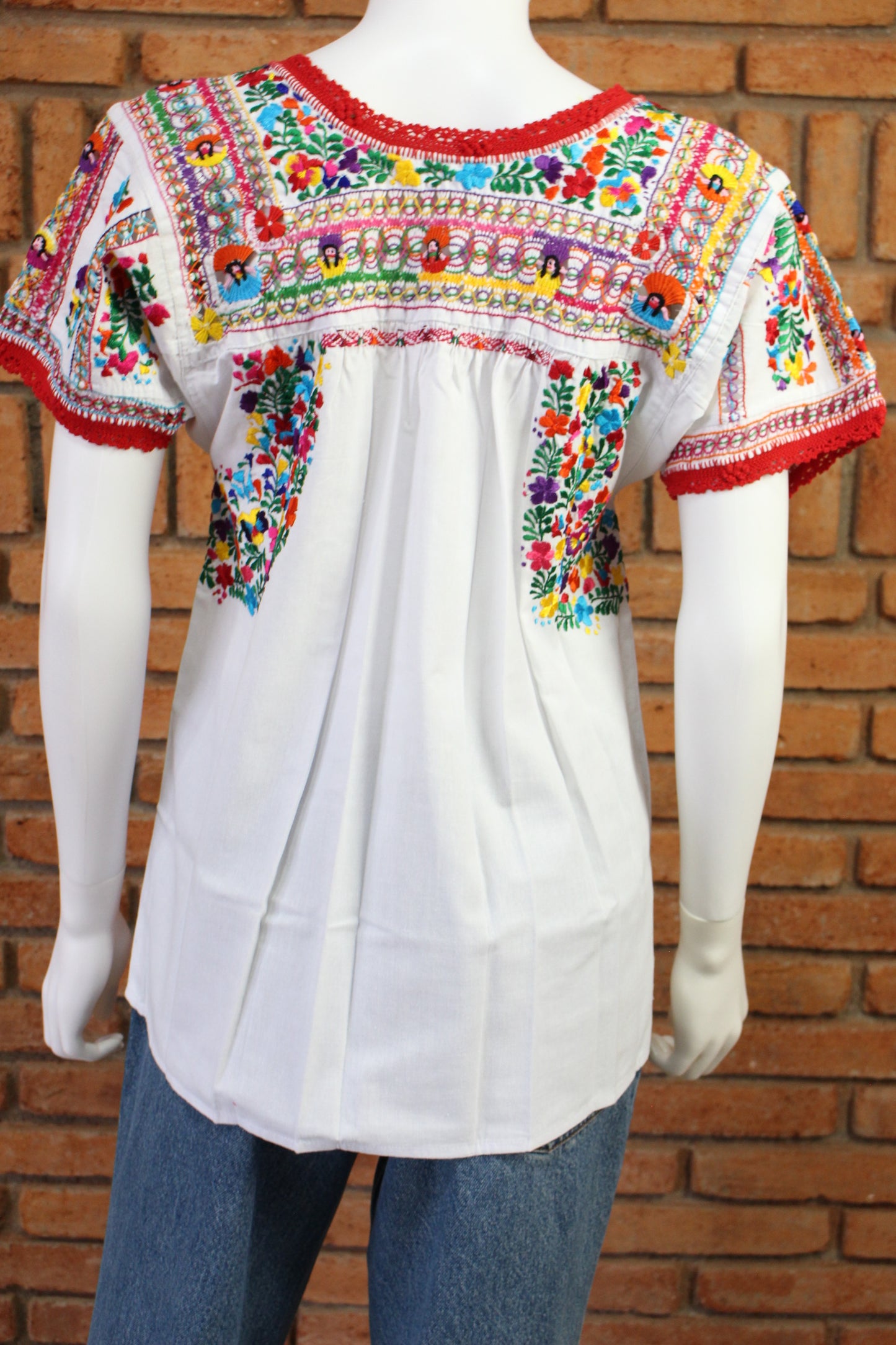 Blusa Bordada a Mano Mod. San Antonino Deshilada T-S