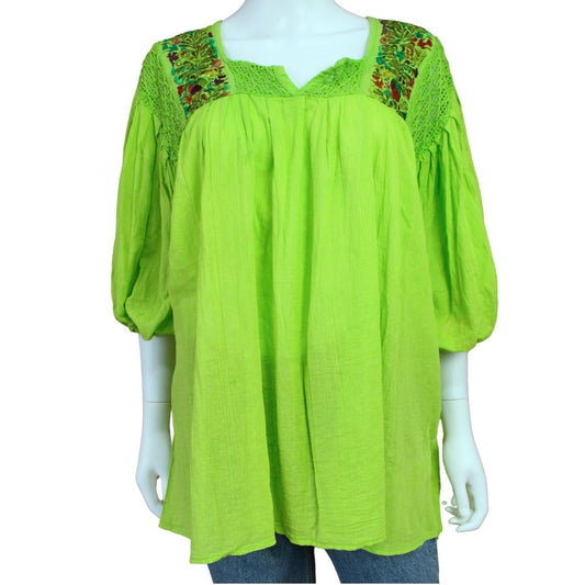 Blusa Artesanal Bordada a Mano Mod. Itzel Unitalla