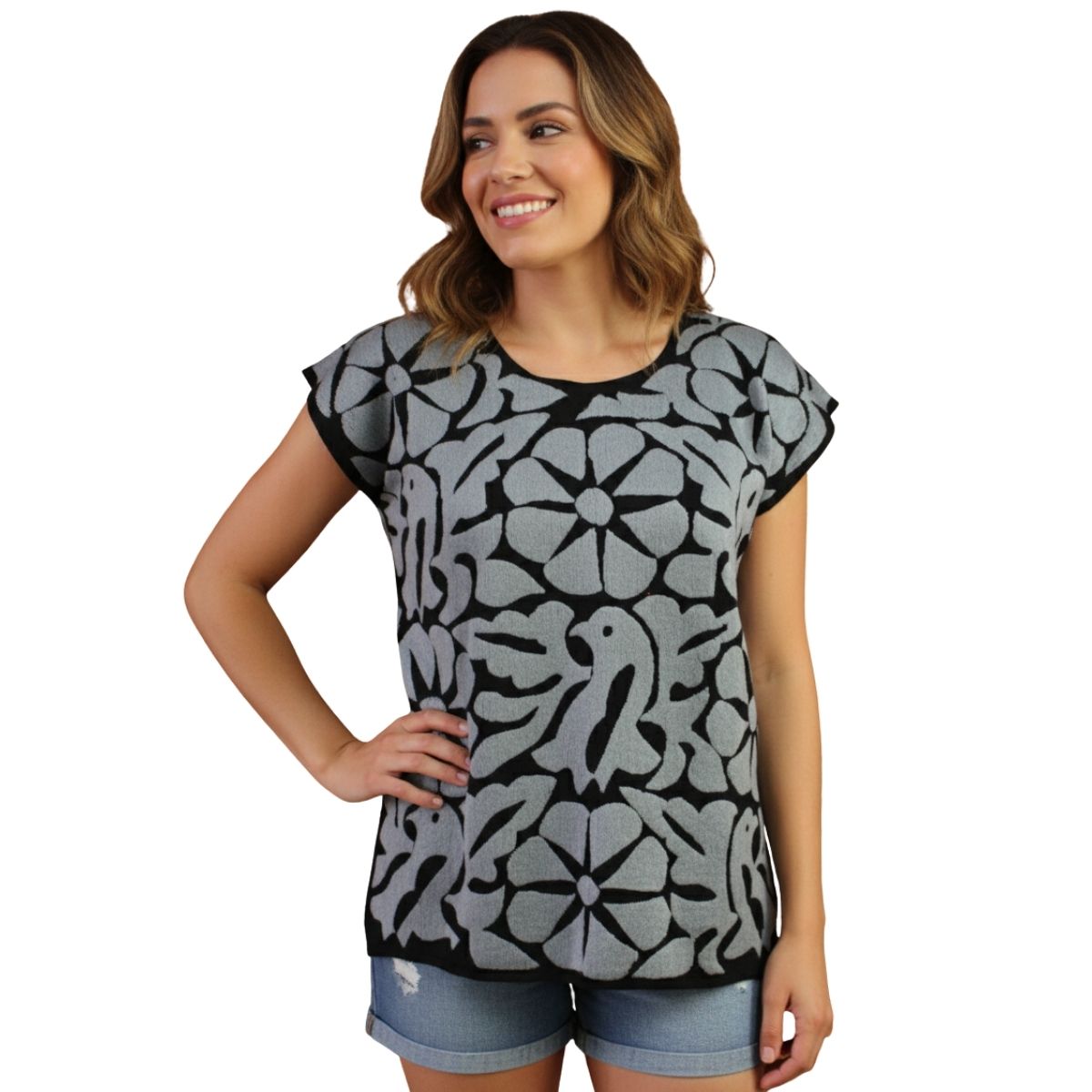 Blusas Bordada a Mano de Un Sólo Color Mod. Jalapa Unitalla.