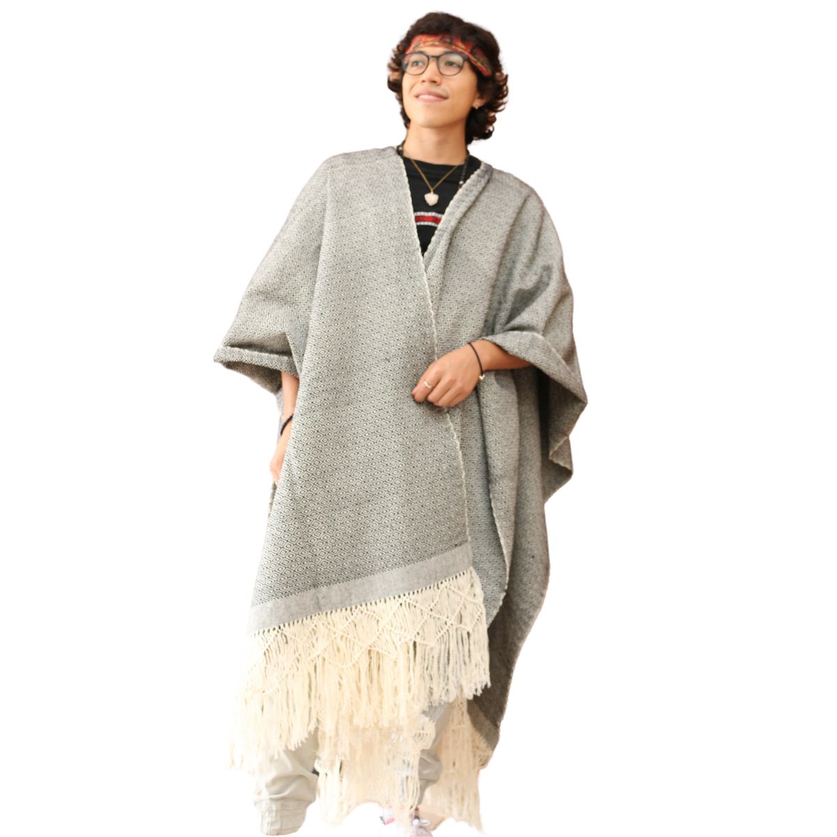 Poncho/Ruana Hecho en Telar Mod. Rombo Unitalla
