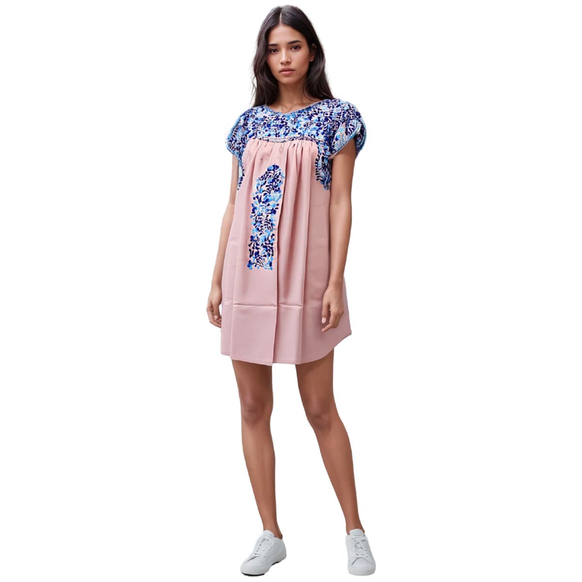 Vestido Corto Bordado a Mano Mod. San Antonino T-S