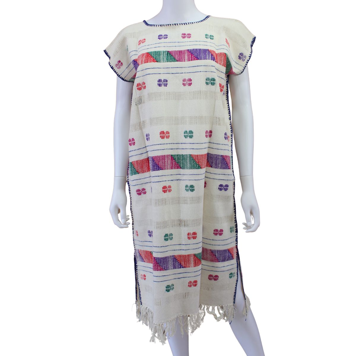 Vestido Hecho a Mano Mod. Amuzgo Brocado Multicolor Unitalla