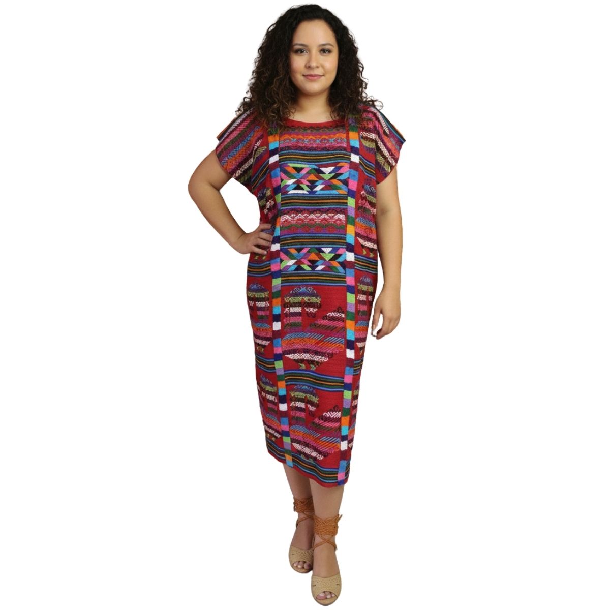 Vestido/Huipil Hecho a Mano Mod. Ojitlán Multicolor Unitalla