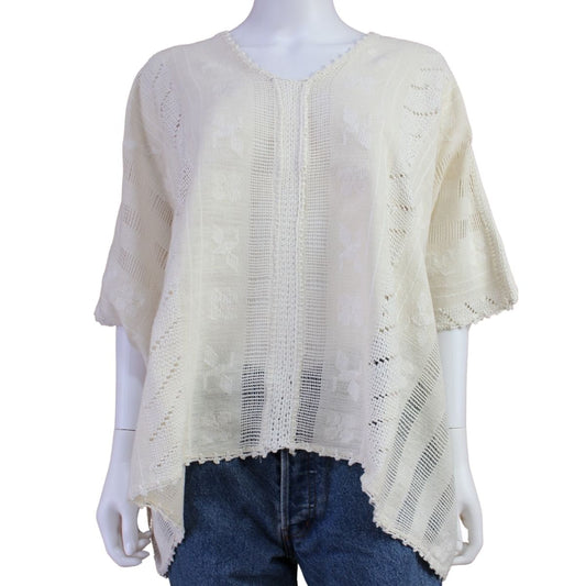 Blusa/Blusón Hecha en Telar Mod. Paloma Unitalla