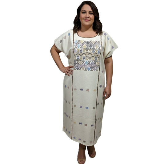 Vestido/Huipil Hecho a Mano Mod. Amuzgos Tradicional Multicolor Unitalla.
