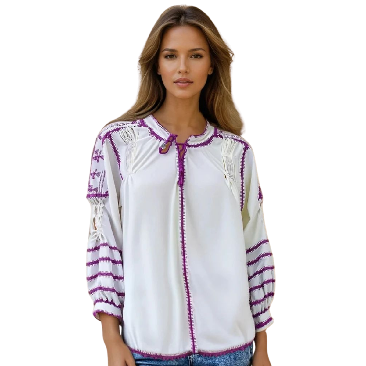 Blusa Tejida a Mano Mod. Bárbara Unitalla.