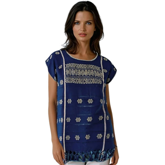Blusa Artesanal Hecha en Telar de Cintura Mod. Amuzgos (diferentes colores)