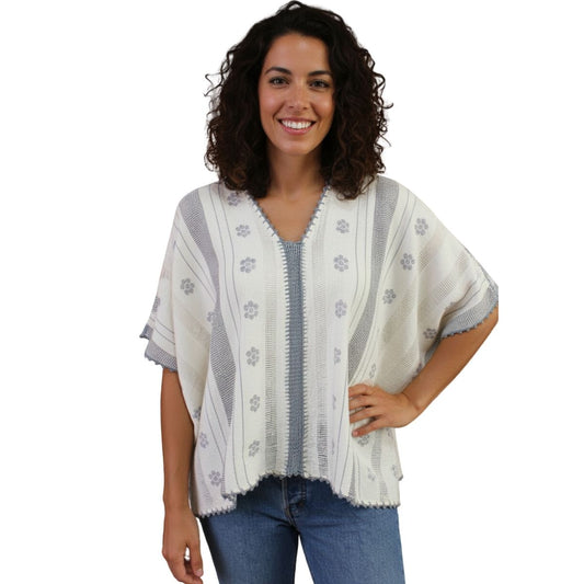 Blusa/Blusón Hecha en Telar Mod. Paloma Unitalla
