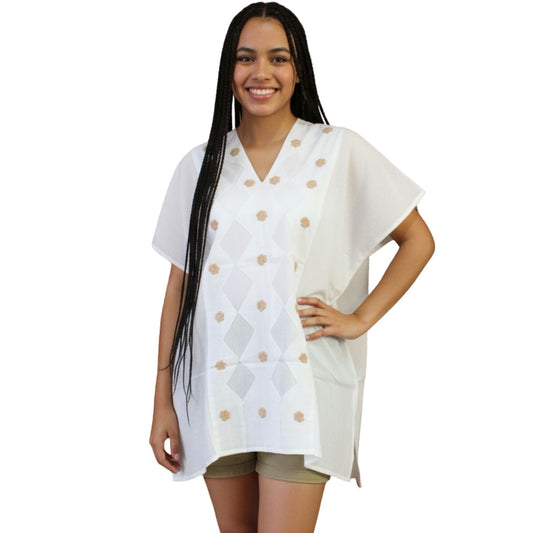 Blusa/Blusón Flores Bordado a Mano Unitalla