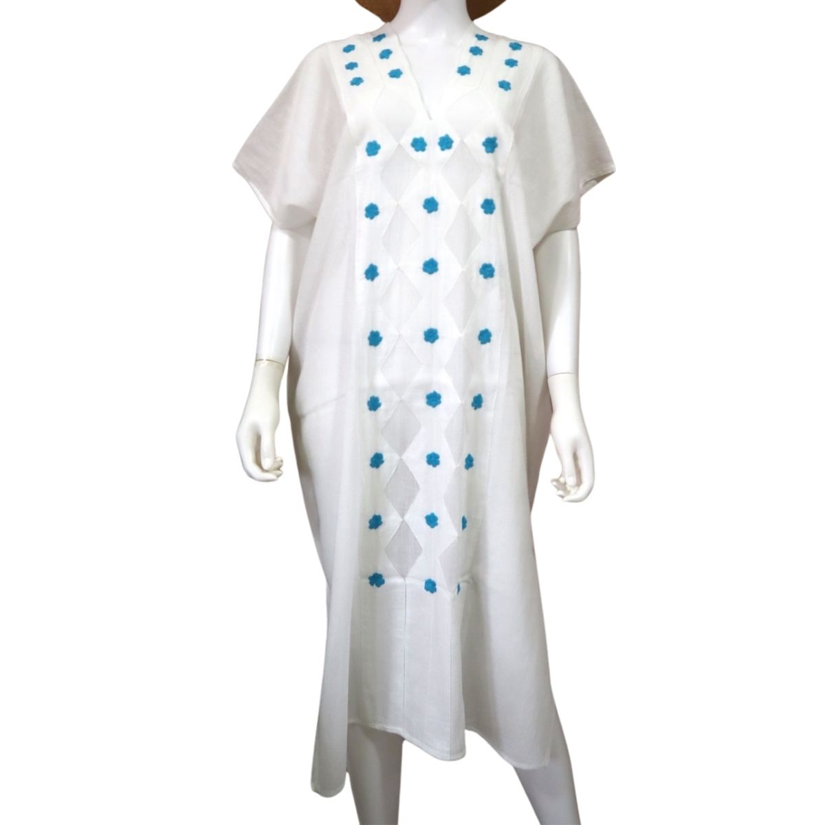 Vestido/Huipil Flores Bordado a Mano Unitalla