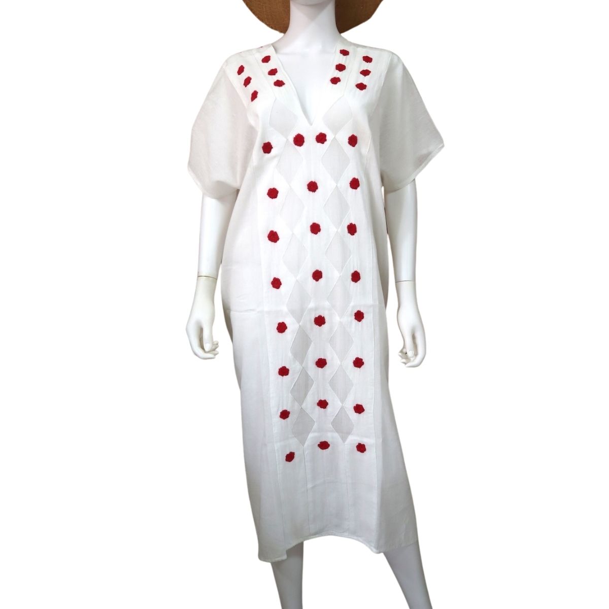 Vestido/Huipil Flores Bordado a Mano Unitalla