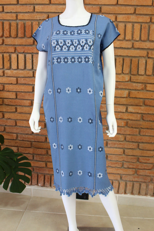 Vestido/Huipil Hecho a Mano Mod. Amuzgos Tradicional 1 Tira Unitalla