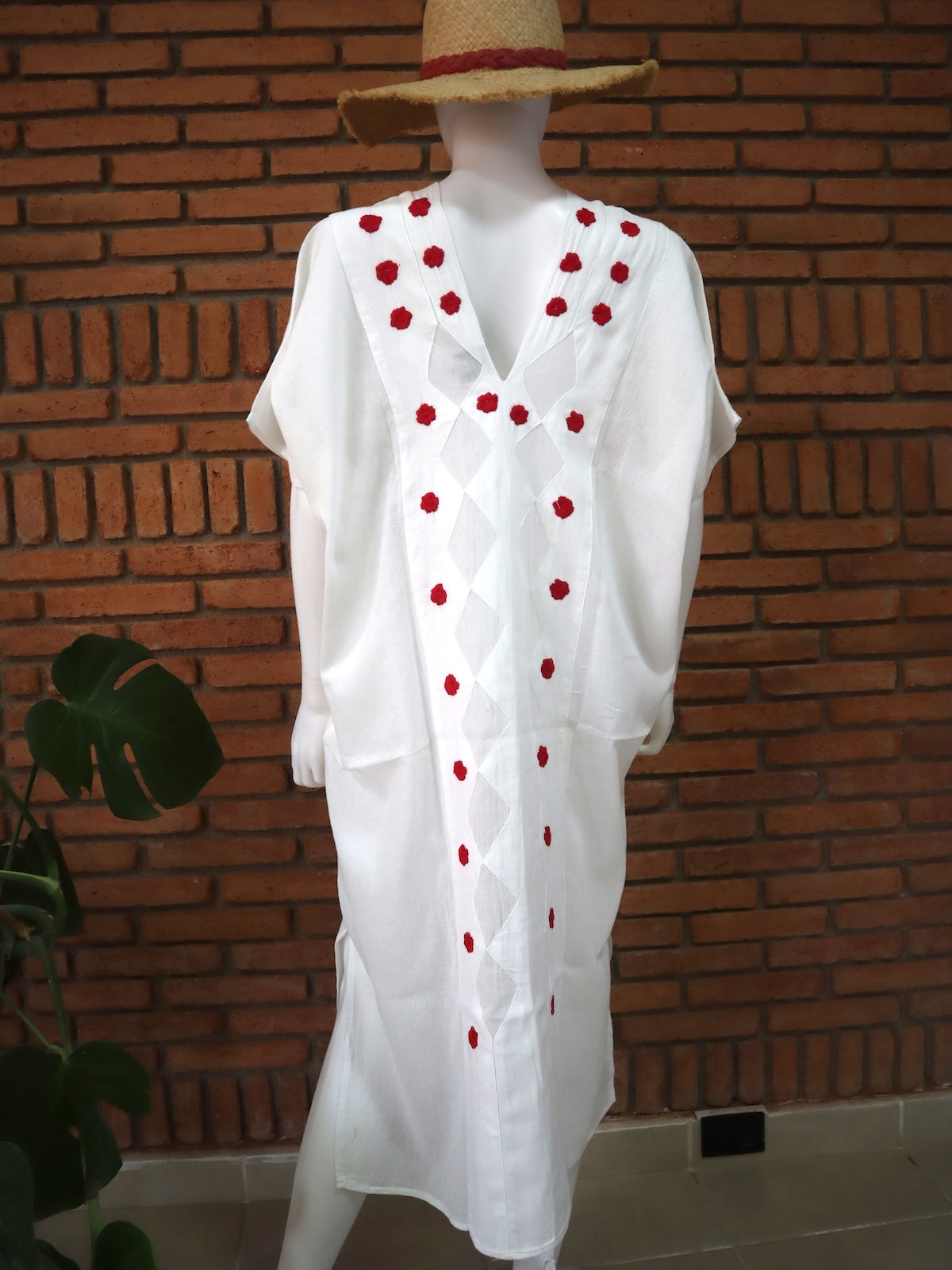 Vestido/Huipil Flores Bordado a Mano Unitalla