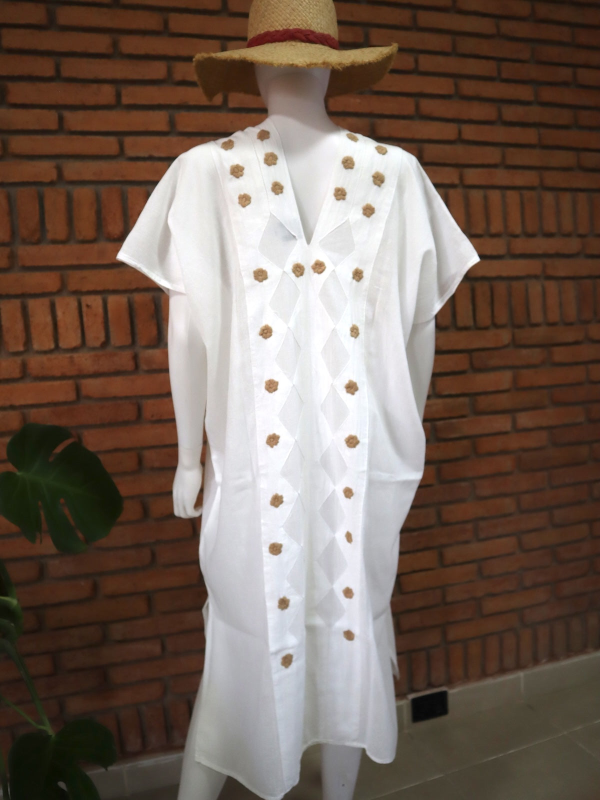 Vestido/Huipil Flores Bordado a Mano Unitalla