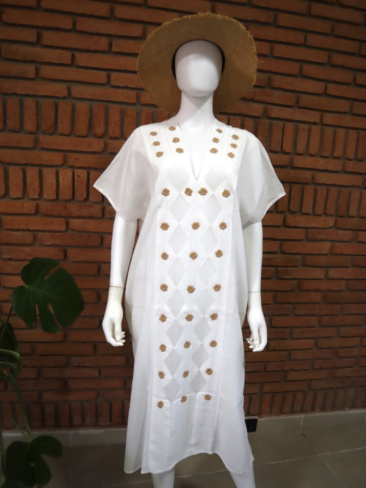 Vestido/Huipil Flores Bordado a Mano Unitalla