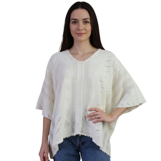Blusa/Blusón Hecha en Telar Mod. Paloma Unitalla