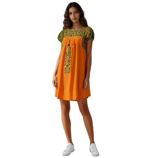 Vestido Corto Bordado a Mano Mod. San Antonino T-S