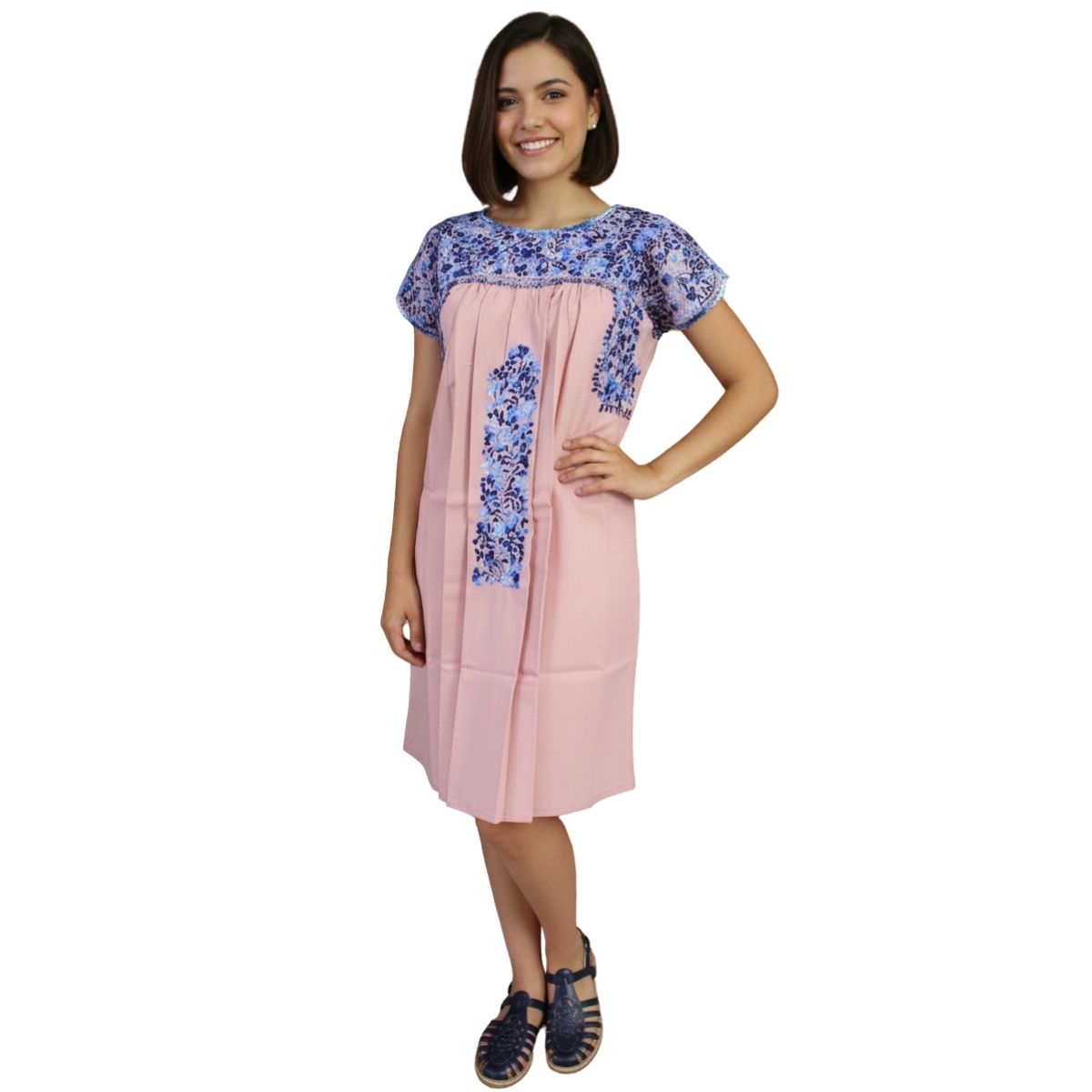 Vestido Corto Bordado a Mano Mod. San Antonino T-S