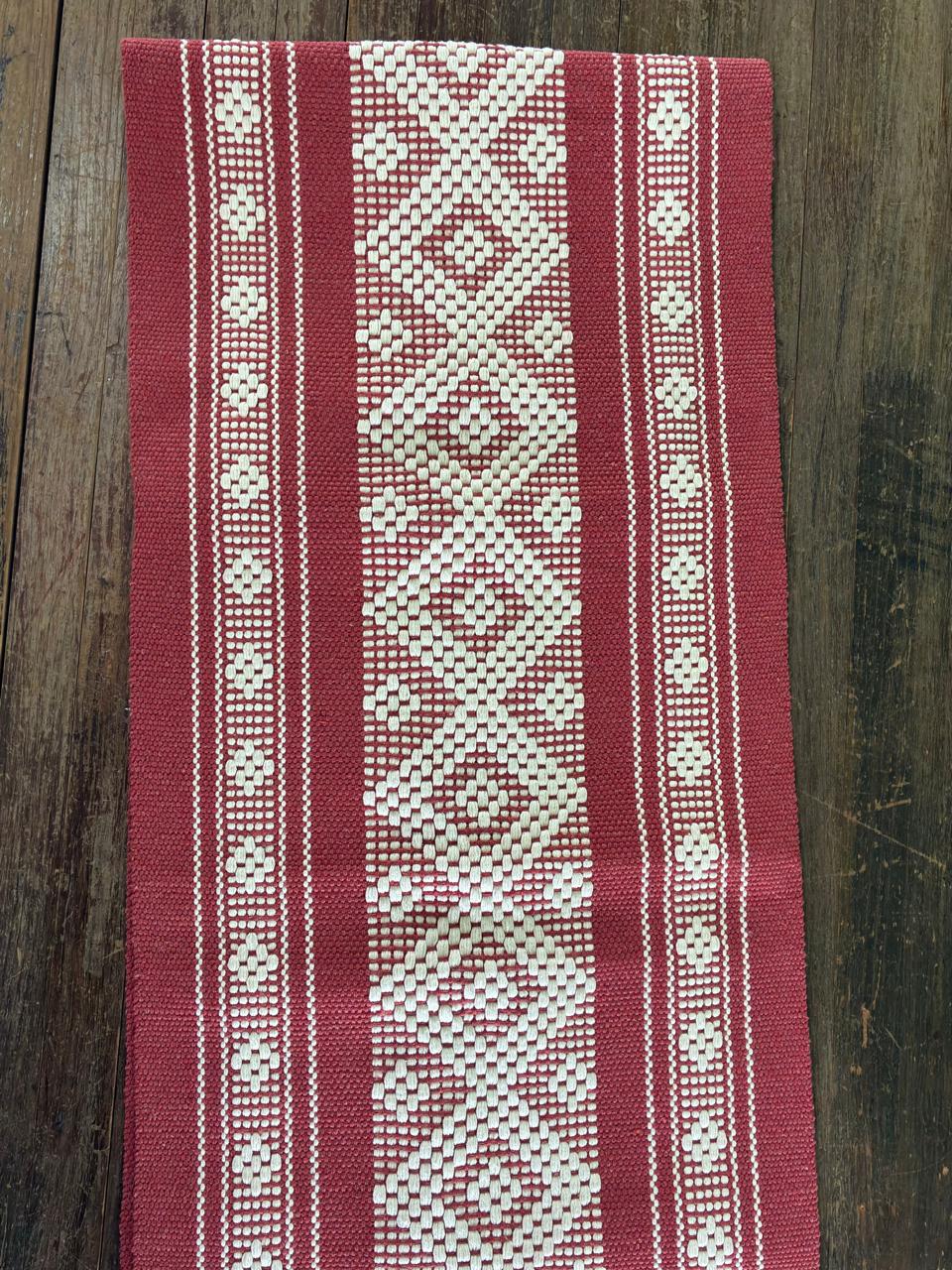 CAMINO DE MESA Shedron con Beige Hecho en Telar de Cintura.
